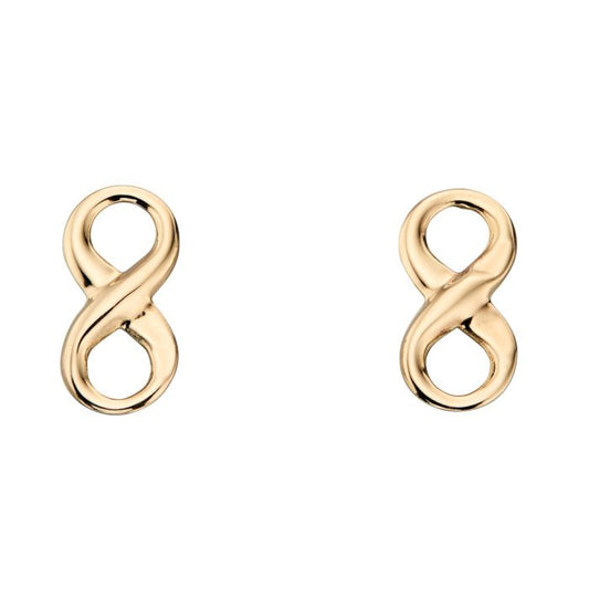 9ct Gold Infinity symbol stud earrings