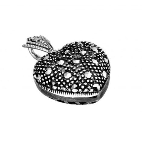 Silver and Marcasite heart pendant