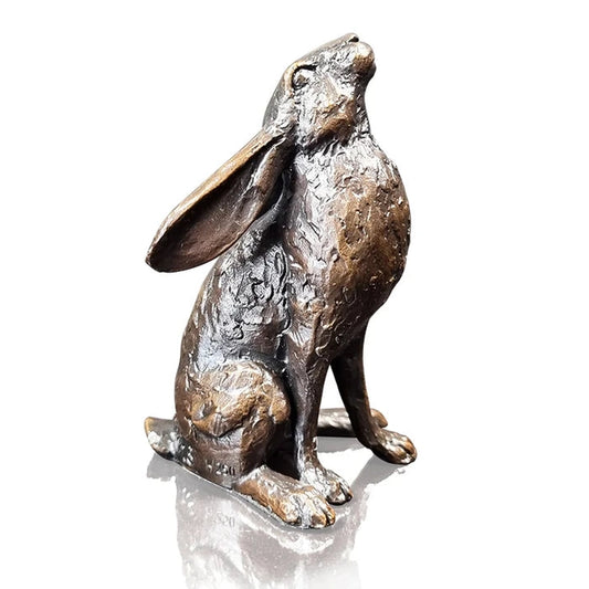 "Small Hare moon gazing" Bronze