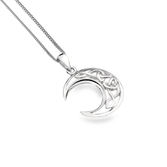 Silver celtic moon necklace