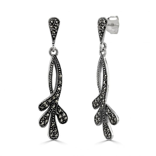 Silver and Marcasite drop earrings
