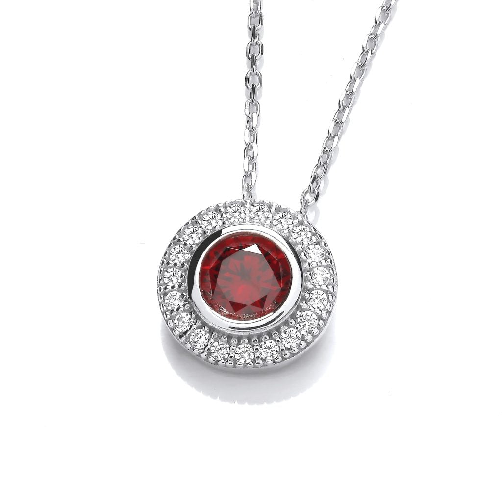 Silver & Cubic Zirconia Surround Necklace