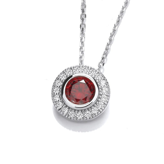 Silver & Cubic Zirconia Surround Necklace