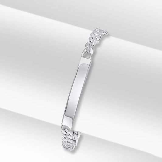 Silver 6mm Flat Curb ID Identification Bracelet