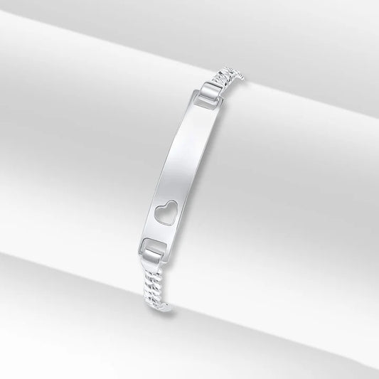 Silver 3.5mm Curb ID Identification Chain Bracelet.