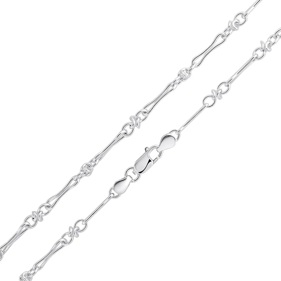 Silver Pinched Bar Knot bracelet.