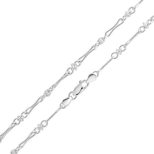 Silver Pinched Bar Knot bracelet.