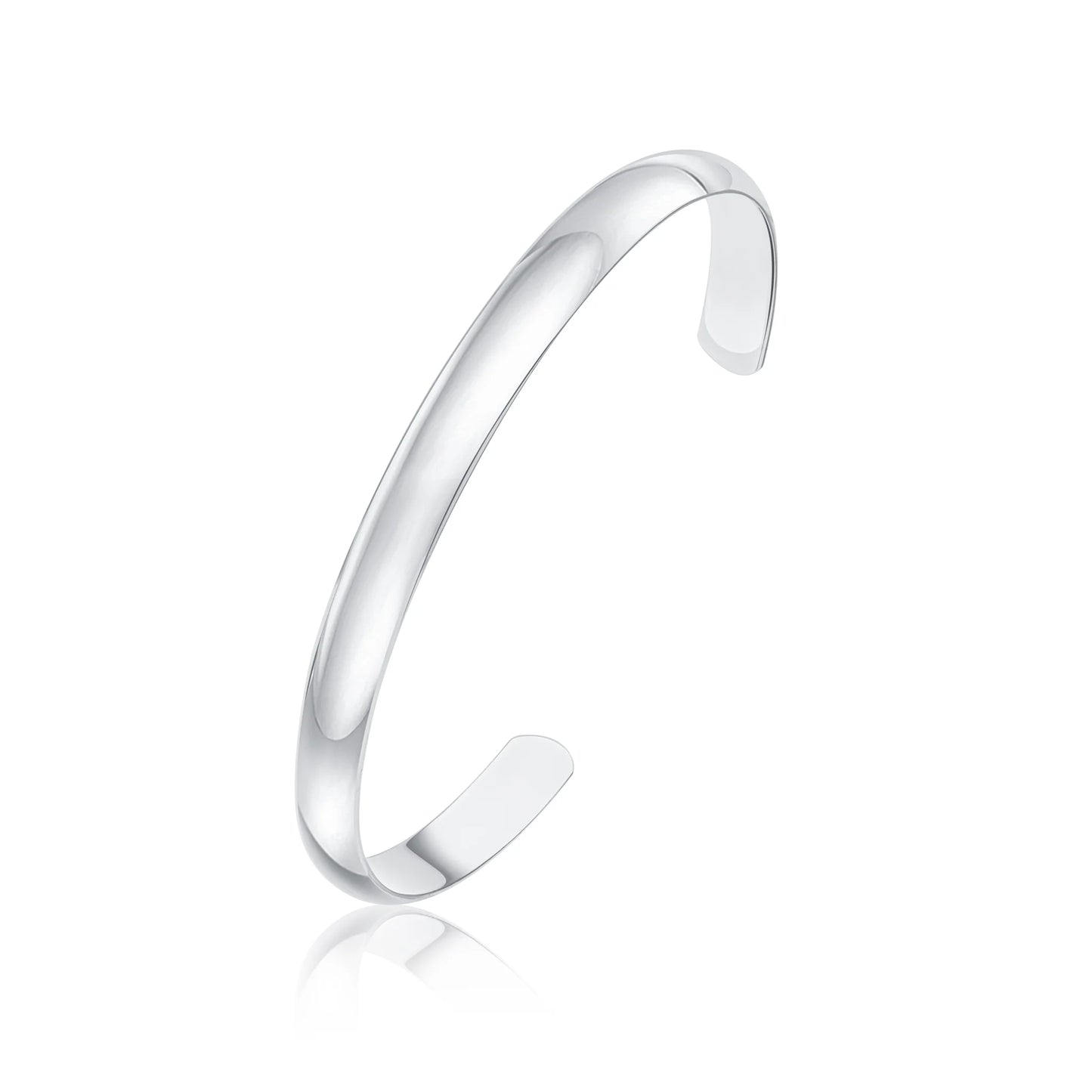 Silver 6mm Solid Court Torque Bangle 65mm