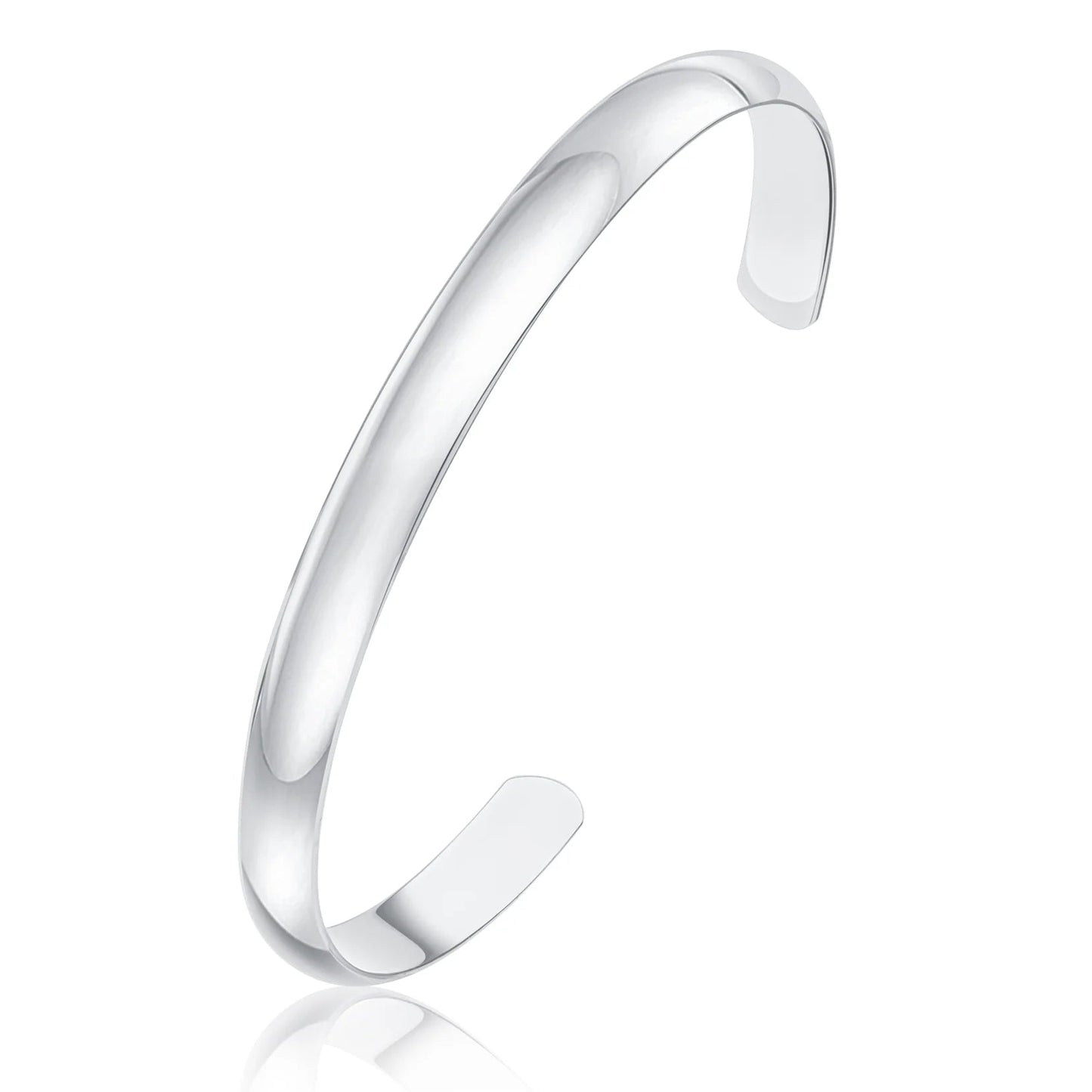 Silver 6mm Solid Court Torque Bangle 65mm