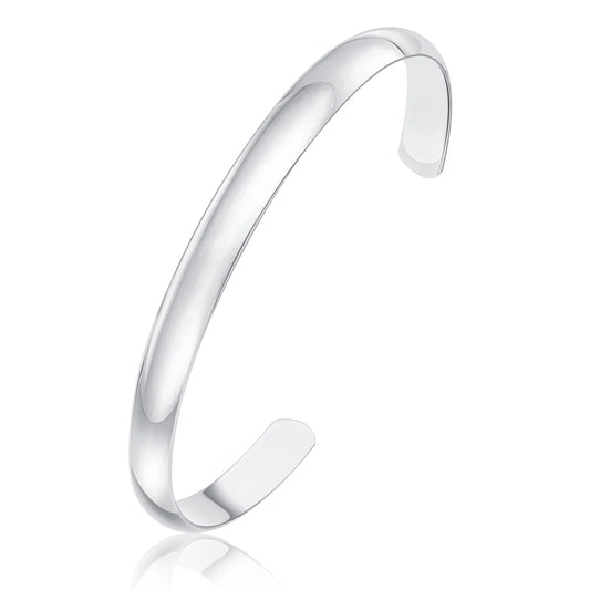 Silver 6mm Solid Court Torque Bangle 65mm