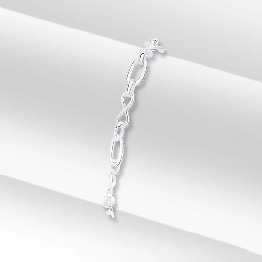 Silver Infinity Link Bracelet.