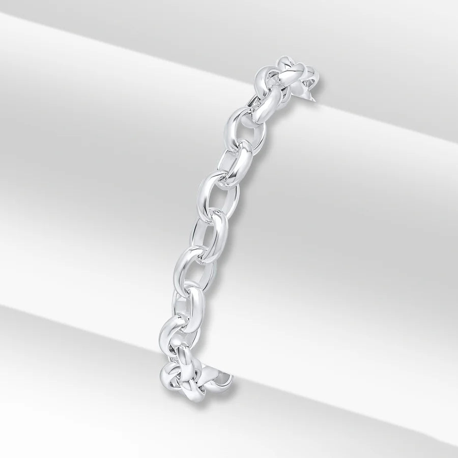 Silver Oval Belcher Bracelet