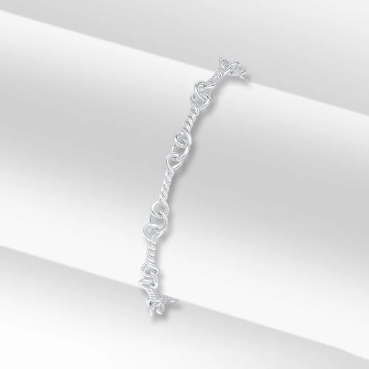 Silver 2-5.5mm Twist Bar Bracelet