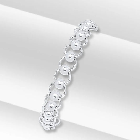 Silver Handmade Rollerball Bracelet.