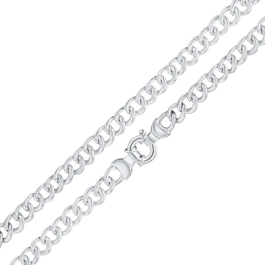 Silver 8mm Handmade Curb Chain bracelet