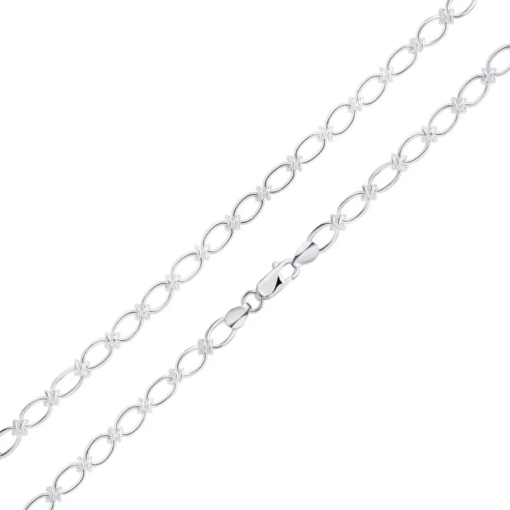 Silver hand made oval knot Bracelet