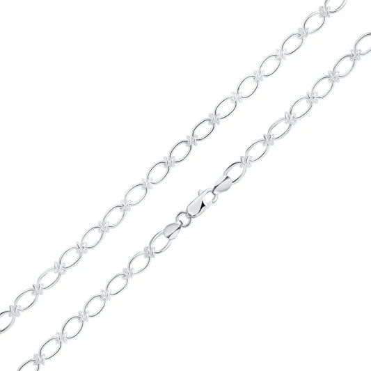 Silver hand made oval knot Bracelet.