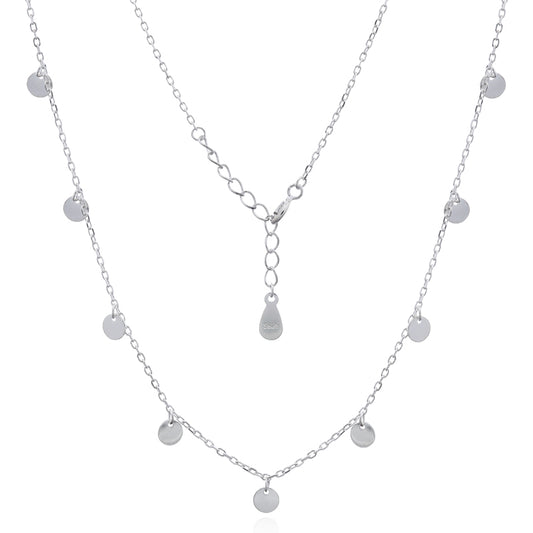 Silver Drop Circles Necklace