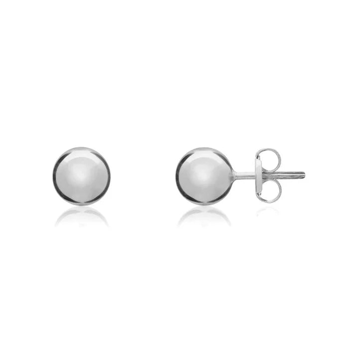 9CT White Gold ball stud earrings 4mm
