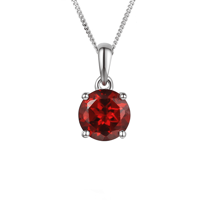 Silver and Garnet round pendant