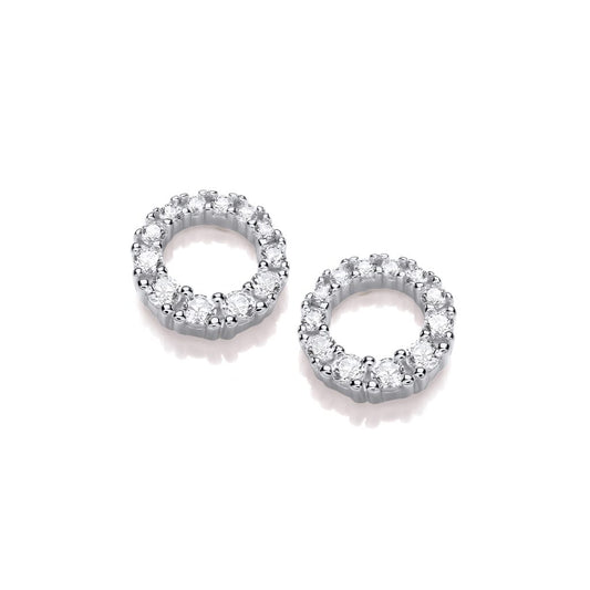 Silver & Cubic Zirconia total eclipse Earrings