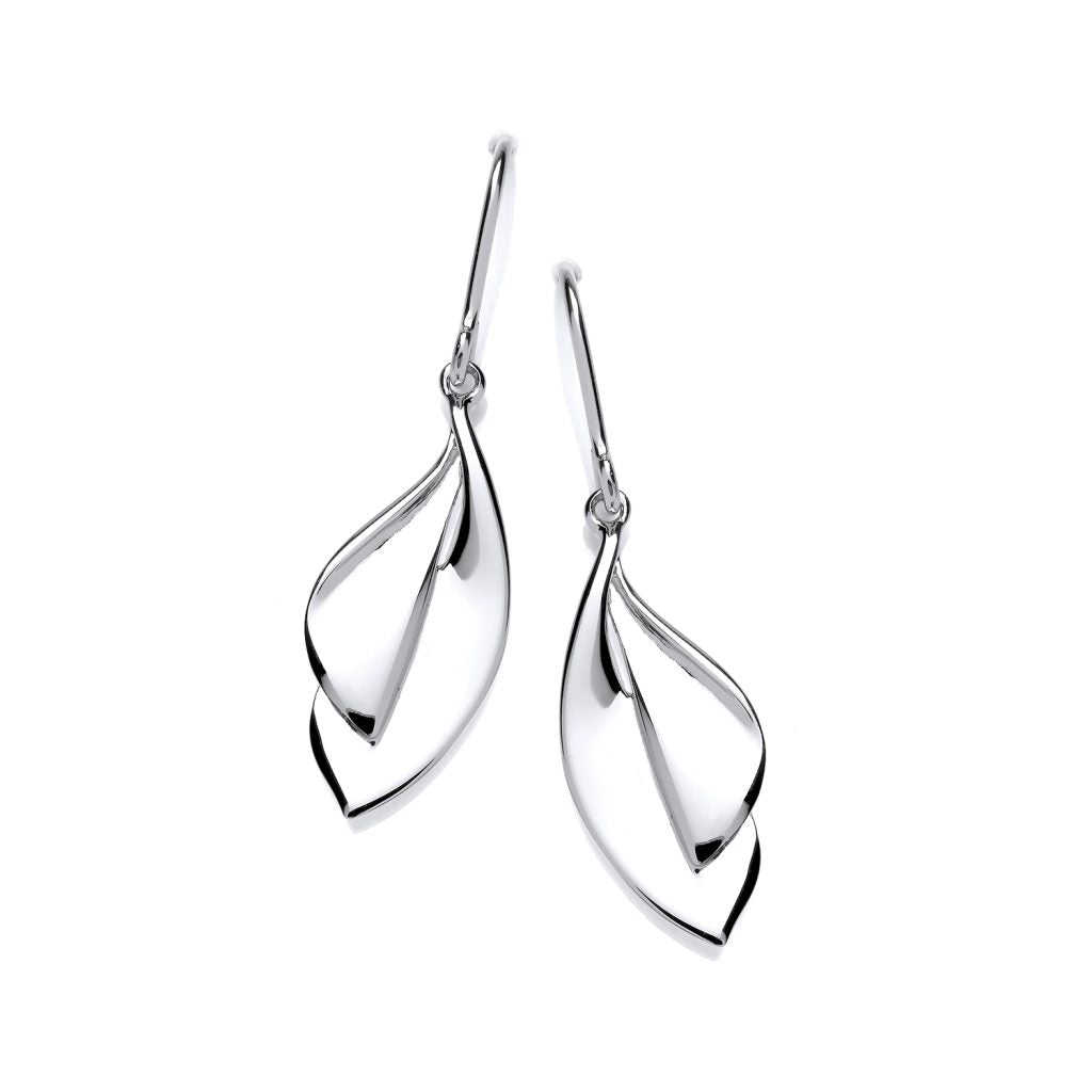 Silver Whisper Leaf Earrings