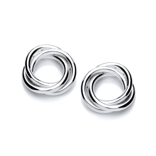 Silver Wreath Stud Earrings