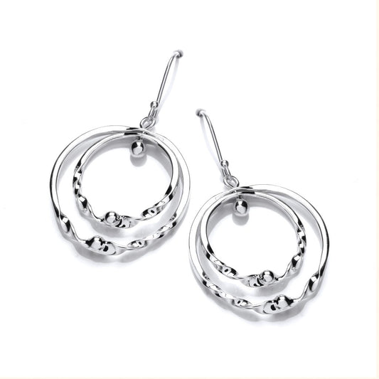 Silver Spinning Twist Hoop Earrings