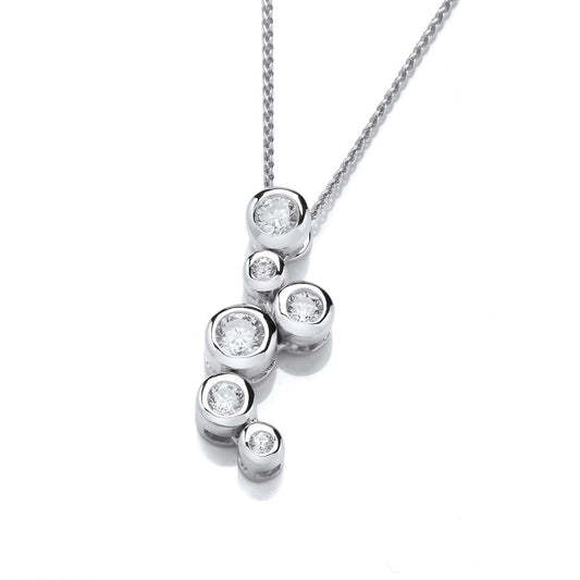 Silver & Cubic Zirconia Crystal Bubbles Pendant