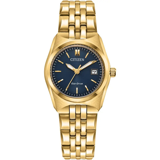 Ladies Citizen Gold Plated Bracelet Eco-Drive Watch.