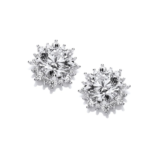 Silver & Cubic Zirconia sun goddess Earrings