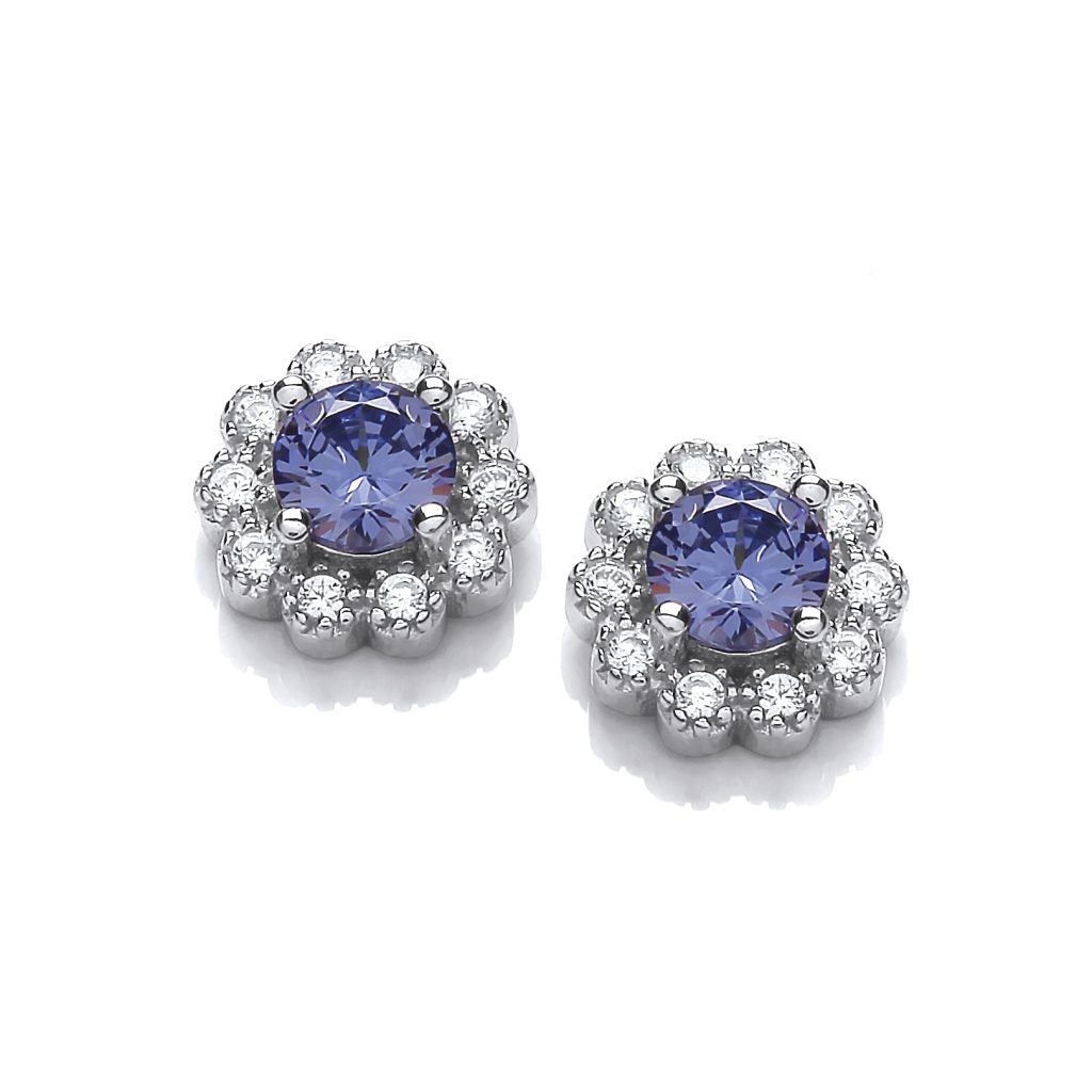 Silver & Cubic Zirconia Flower Power Earrings