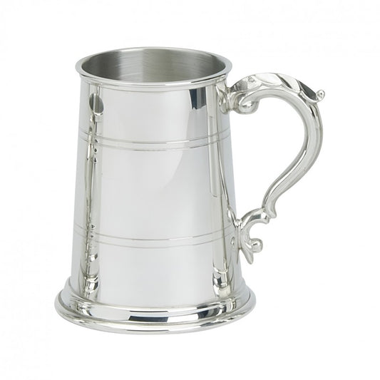1PT PEWTER STANDARD TANKARD WITH GEORGIAN HANDLE