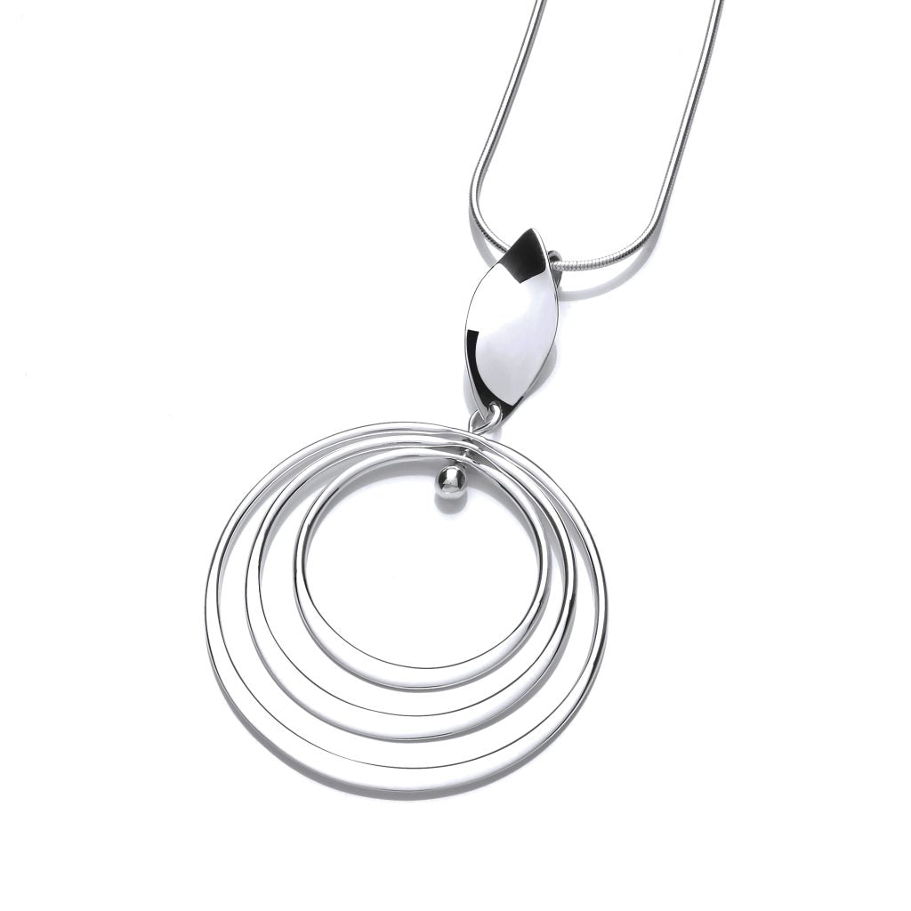 Twirling Silver Hoops Pendant