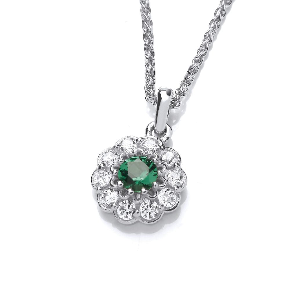 Silver & Cubic Zirconia Flower Necklace