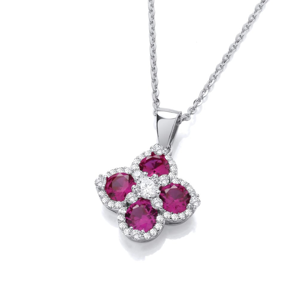 Silver & Cubic Zirconia Vintage Clover Pendant