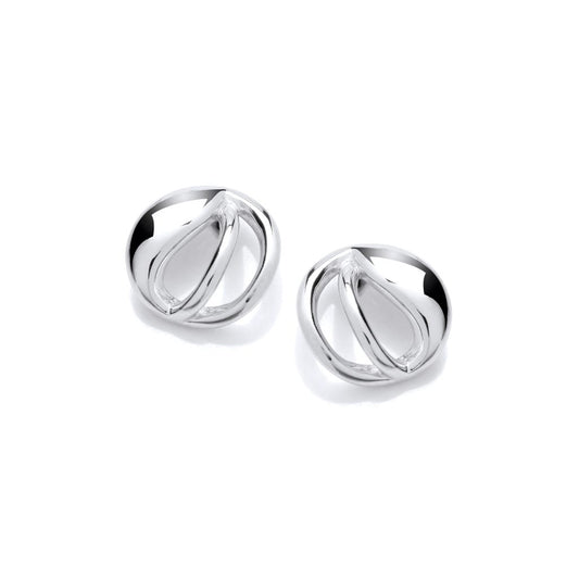 Silver Dynamic Curve Stud Earrings