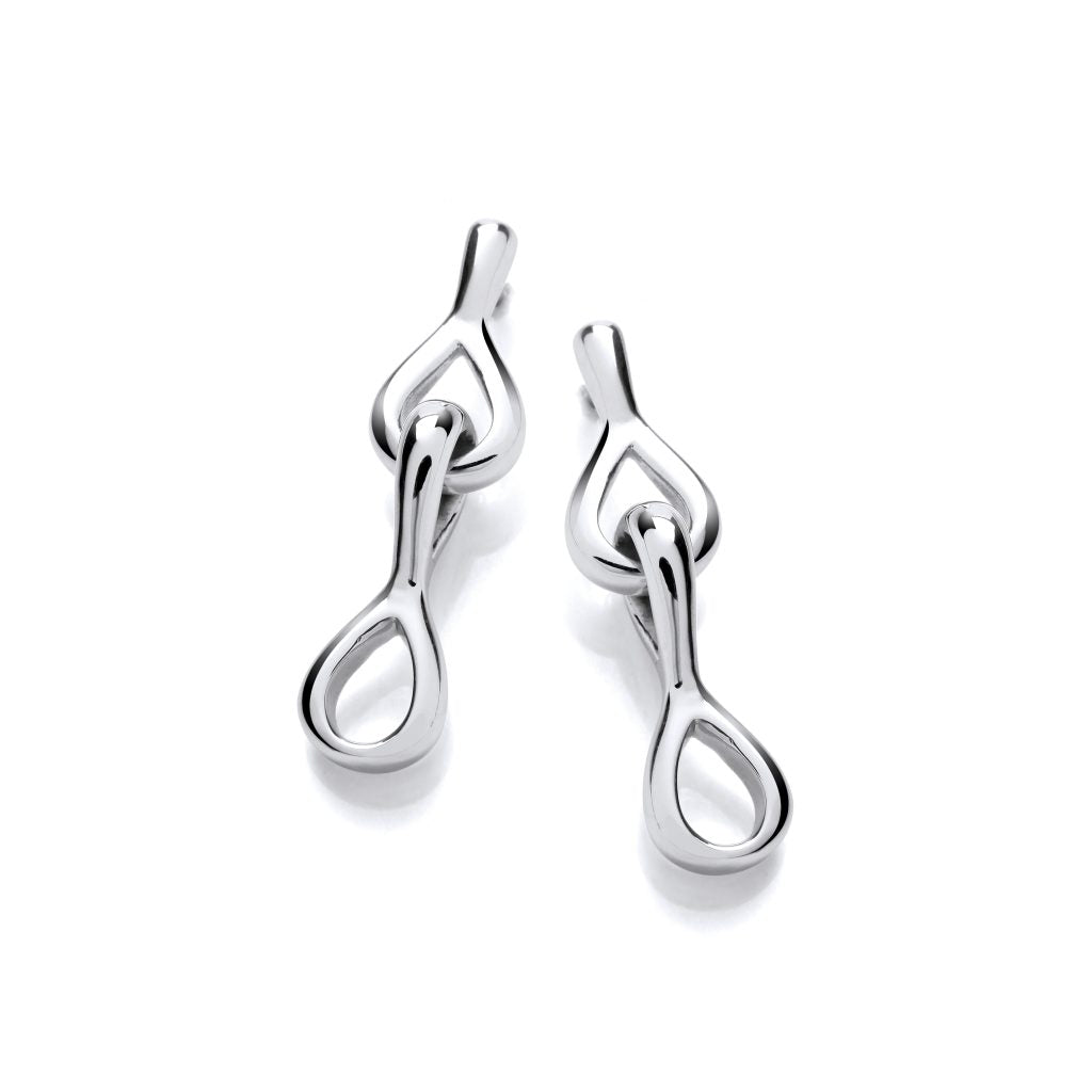 Silver Lucky Eights Drop Earrings