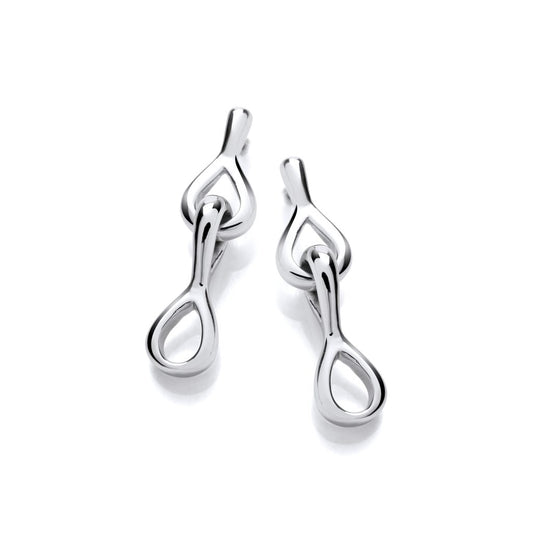 Silver Lucky Eights Drop Earrings