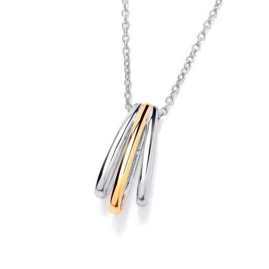 Silver & Gold detail Triple Hoop Necklace