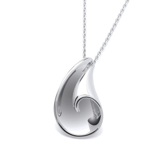 Silver Folded Curl Pendant
