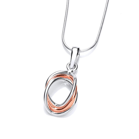Silver and Copper Triple Oval Pendant