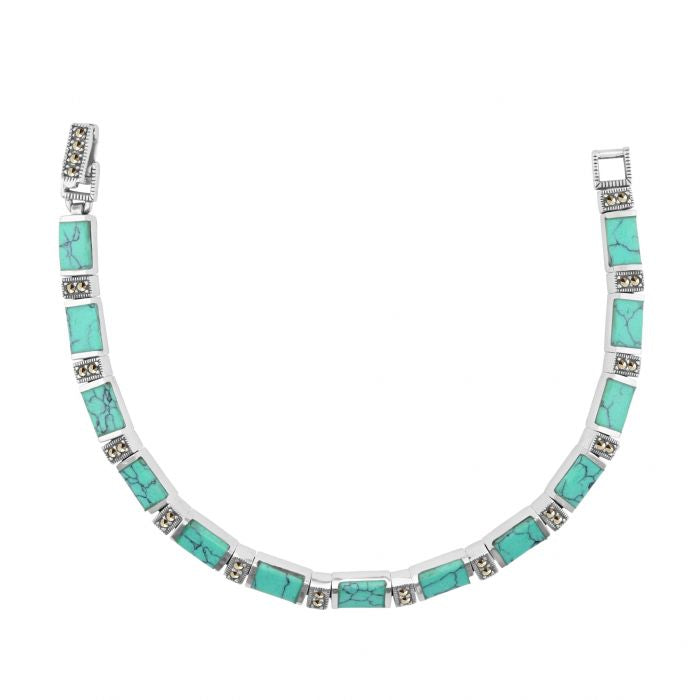 Silver, Turquoise and Marcasite bracelet