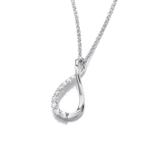 Silver & Cubic Zirconia Infinity Loop Pendant