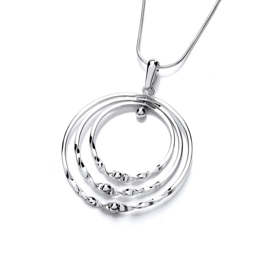 Silver Spinning Twist Hoops Pendant