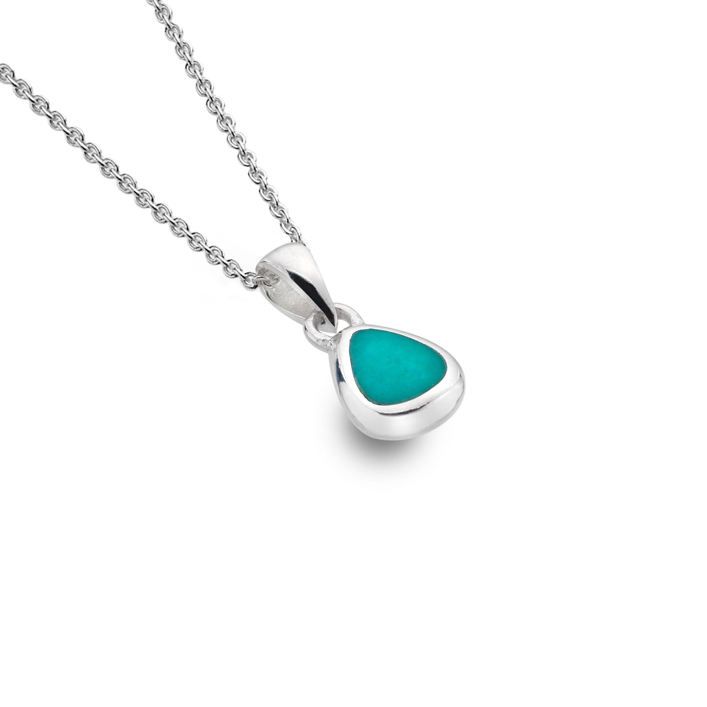 Silver and Turquoise teardrop necklace