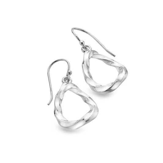 silver twisted drop earrings