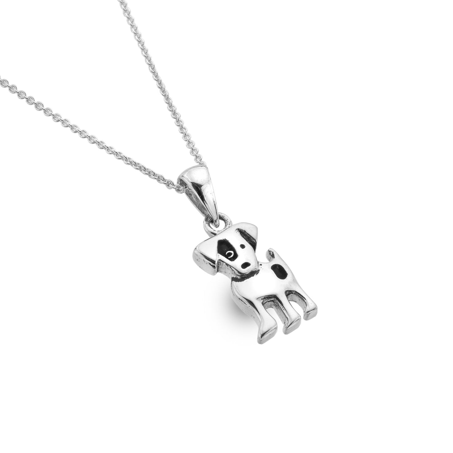 Silver small dog necklace
