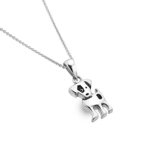 Silver small dog necklace