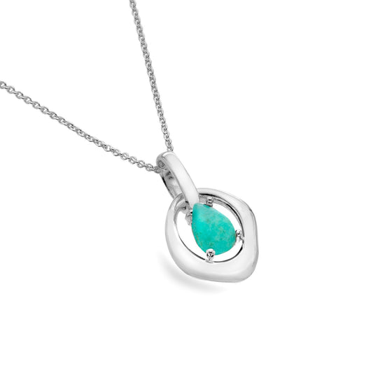 Silver and Turquoise drop necklace
